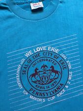 Vintage 80s Erie PA Mayor's Cup Race 1987 Walk 10K T Shirt Hef-T Men's Medium picture