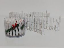 Lot Of 2 Miniature Christmas Village White Picket Fence Holiday Time picture