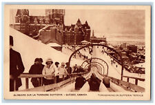 Quebec Canada Postcard Tobogganing on Dufferin Terrace c1940's Vintage picture