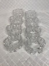 VtgGORHAM KING EDWARD CRYSTAL CUT SCALLOPED LEAD OVAL NAPKIN RINGS SET OF 8 EUC picture