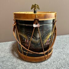 Vintage The Old Drum Shop Ice Bucket 1854 American Eagle Drum Replica USA Made picture