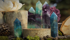 Wholesale Lot 1 Lb Natural Rainbow Fluorite Obelisk Tower Crystal Wand Energy picture