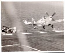 WW2 Photograph. Supermarine Seafire take off/landing. Escort Carrier during WW2. picture