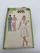 Simplicity 8935 Nurse Costume Vintage Sewing Pattern size 18&20 Miss picture