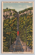 Train Tracks Steep Incline Lookout Mountain Chattanooga TN Tennessee Postcard picture