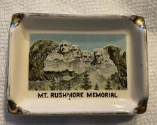 Vintage Mid-Century Souvenir Mount Rushmore Ashtray Bristol, S. Dakota Gold Trim picture