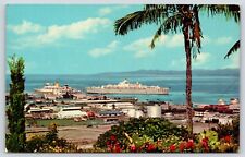 Fiji Suva Busy Harbor Vintage Postcard picture