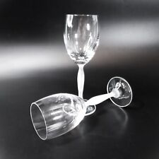 2 Mikasa Ballet Wine Glasses Fine Clear Crystal with White Frosted or Satin Stem picture