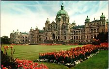 Victoria BC Canada Parliament Buildings Postcard used 1955 T7 picture