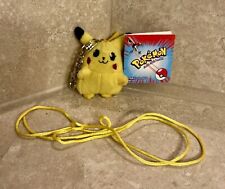Vintage Tri Star Pokemon Pikachu Keychain Tag W/ Necklace Cord 1999 NWT NOS picture