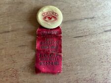 Asbury Park IOOF Pinback Button Pin Badge Ribbon 1921 Odd Fellows All Seeing Eye picture