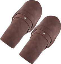 2 Pieces Vegan Leather Midieval Gauntlet Wristband Viking Leather Armor Bracers picture
