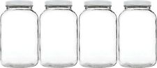 1 Gallon Glass Large Mason Jar Wide Mouth with Metal Airtight Lids (4 Pack) picture