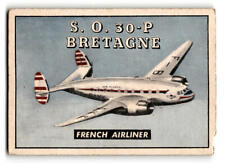 1952 Topps Wings #188 S.O. 30-P Bretagne French Airliner picture