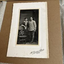 Antique Mounted Photo: WWI French Army Sergeant & Wife - 63rd Regiment? picture