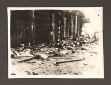 Vintage WWII Photo Japanese Military Army Soldiers Wounded Injured Bombed Town picture