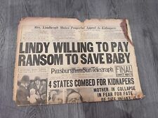 Pittsburgh Sun Telegraph Lindy Willing To Pay August 2nd 1932 picture