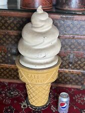 Antique/Vintage 1930’s Store Display Paper Mache Ice Cream Cone 26” Tall picture