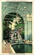 Vtg Postcard Washington DC National Zoological Park Flight Cage In Bird House  picture