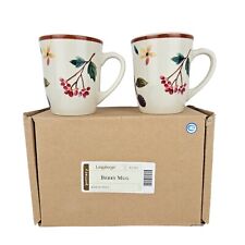 Longaberger Pottery Berry Mugs Set of 2 Coffee Tea Fruit Medley Holds 14 oz. picture