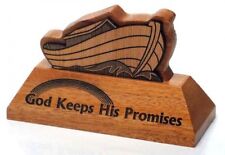 God keeps his promises Ark Christian wood desktop gift picture