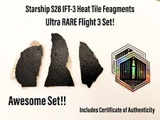 SpaceX Starship S28 RARE 3 pc Thermal Heat Tile Fragment Set & 28 IFT3 Stickers picture