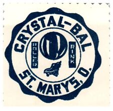 Vintage Roller Skating Rink Sticker Decal Label Crystal-Bal St. Mary's OH s17 picture