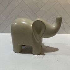 Hand Carved Stone Elephant Figurine Floral Decorative Ivory White Home Decor picture