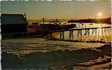 Tenants Harbor Maine Winter Sunrise Scenic Coastal Landscape Chrome Postcard picture