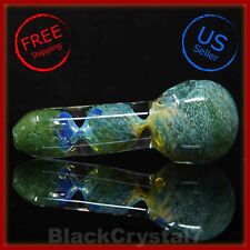 5 in Handmade Thick Natural Emerald Green Fumed Tobacco Smoking Bowl Glass Pipes picture
