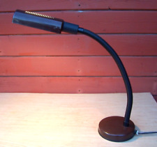 Vintage VENETA LUMI Goose Neck Desk Lamp  Made in ITALY Brown and Black picture