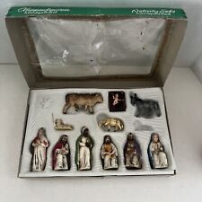 Vintage Hand-painted Celluloid Nativity Set Germany Krippenfiguren original box picture