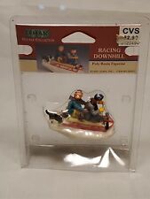 Racing Downhill Lemax Village Collection Poly Resin Figurine 1999 Sled picture