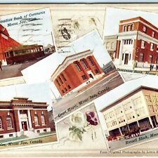 c1900s Moose Jaw, Sask Rare Multi View Postcard Bank Court Titles House Rice A51 picture