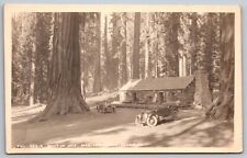 PostCard CA - Galen Clark's Cabin Mariposa Grove Yosemite VTG Cars | DB picture