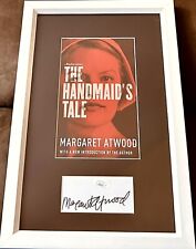 Margaret Atwood autograph signed auto framed with Handmaid's Tale book cover JSA picture