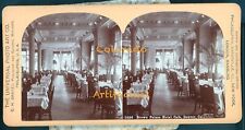 BROWN PALACE HOTEL Denver Colorado historic cafe scene stereo view photo 1900 picture