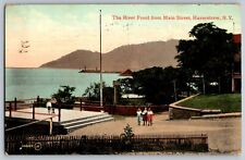 Haverstraw, New York - The River Front from Main Street - Vintage Postcard picture