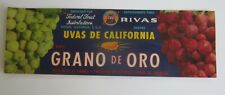 Old Vintage - Grano De Oro - GOLD NUGGET - Grape LABEL - Fresno CA. / HAVANA  picture