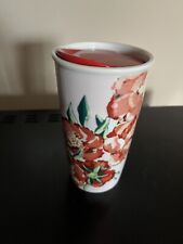 Starbucks 2015 Ceramic Travel Tumbler 10 Oz New Pink/red Floral picture