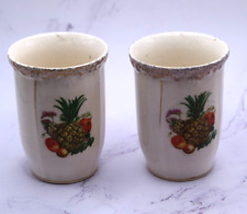 Vintage Japan Porcelain Fruit Design 3” Cups (2) picture