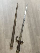 WW1 Antiques French Gras Sword Bayonet w/ Scabbard Mre D’Armes St Etienne 1879 picture