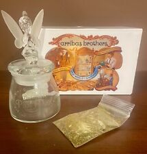 RARE Arrabis Brothers Disney Tinkerbell's Pixie Dust Etched Crystal Jar NIB picture