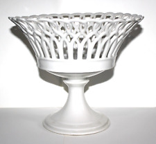 Antique French Ironstone Compote Bowl White Porcelain Lace CAM picture