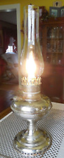 Antique Nickle Plated Oil Lamp Convert To Electrical picture