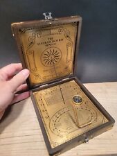 Antique Vintage Style Wood Sundial Henry Holmes Compass Instrument picture