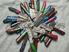 7.5'' Lot of 25 PCs Handmade Damascus Steel Hunting Skinner Knives, Mini Chopper picture