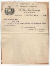 1892 STATE TRUST CO WALL STREET NYC OWEGO NY EXCELSIOR ESQ picture