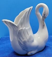 Vintage Nao By Lladro Porcelain Swan Vase - 7.25” x 6” picture