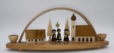 Vintage Erzgebirge Wooden Arch Candle Holder Christmas Choir Boys 10.5